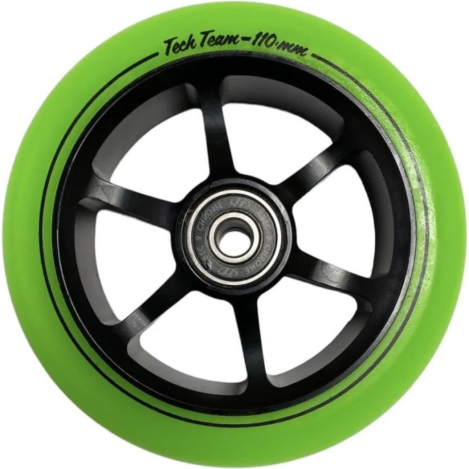 Колесо TECH TEAM для самоката X-Treme 110*24мм, 6ST,green NN007650